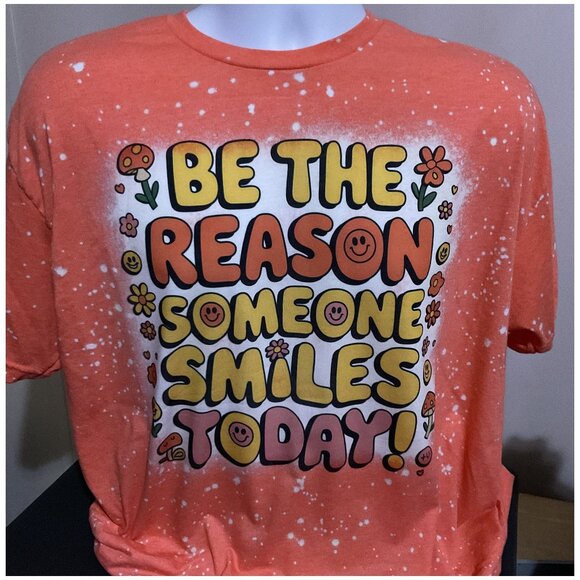 Gildan Soft style Bleached Tee, Be The Reason Graphic Bleached Tees - Picture 1 of 3